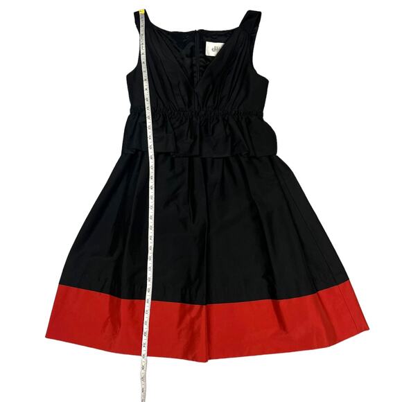 Jill Stuart Dress Black Red Colorblock Sleeveless Fit & Flare A-Line‎ Women's 4 - Picture 6 of 13